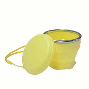 Hot Selling New Arrival 180ml Collapsible Silicone Cup Portable Macaron Folding Silicone Water Cup with Lid Compression <b>Mug</b> - Product Image 5