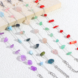 Bracciale Bohémien GOODLUCK in Pietra, Placcato Oro 18k, Acciaio Inossidabile con Cristalli Curativi, Gioiello Impilabile per Uso Quotidiano Femminile - Product Image 4