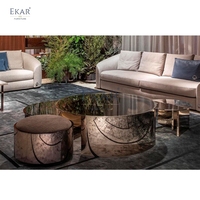 EKAR MEUBLES Offre spéciale Quatre ensembles de table basse en marbre combinée Table d'appoint de salon Fonction de massage Chaise de direction