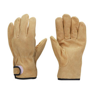 Gants d'extérieur résistants à la chaleur, en cuir kaki, ignifuges, fermeture auto-agrippante, unisexes, isolés pour barbecue, soudage, cuisine - Product Image 4
