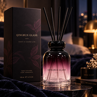 Flacon de parfum en verre rond ombré vide de 100 ml, à large ouverture, pour chambre, salon et collection maison