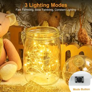 Luces <span class=keywords><strong>de</strong></span> <span class=keywords><strong>hadas</strong></span> a pilas con 3 modos, mini luces centelleantes <span class=keywords><strong>de</strong></span> alambre plateado para tarros Mason, centros <span class=keywords><strong>de</strong></span> mesa <span class=keywords><strong>de</strong></span> boda y Navidad - Product Image 3