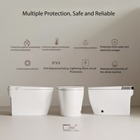 Toilette intelligente multifonctionnelle pour salle de bain, entièrement automatique, avec pression d'eau intégrée, couvercle à ouverture automatique et siège chauffant