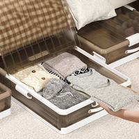 Sac de rangement pliable de style Japandi pour sous le lit, organisateur rectangulaire en plastique injecté PP, boîte de rangement en rotin, vêtements, nouveau produit