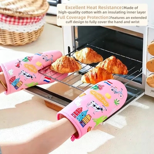 Mitaines de cuisine et gants de four en silicone, blanc uni, pour la pâtisserie - Product Image 3