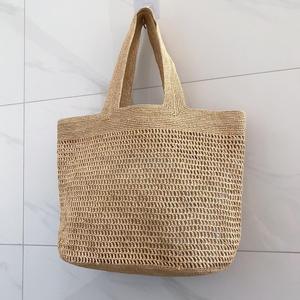 Nouveau sac d'été en paille de raphia ajouré au crochet, sans doublure, pour femme, idéal pour les vacances à la plage, sac à bandoulière en paille pour l'extérieur - Product Image 1