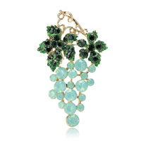 Nouvelle Broche Élégante en Métal Doré avec Strass et Motif Raisin Creux, Idéale pour Tenues Quotidiennes Décontractées