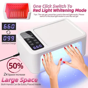 Lámpara de uñas LED UV de 480W para curar esmalte en gel, lámpara de uñas profesional de 140 LED con 4 ajustes de temporizador, función de blanqueamiento, herramientas de salón - Product Image 5