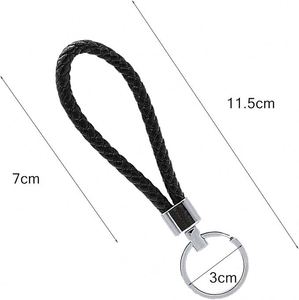 Braided Leather Portable <b>Personalized</b> Men Metal <b>Keychain</b> for Home Office Car Keys Bags Wallets Business Trips & Client Gifts - Product Image 2
