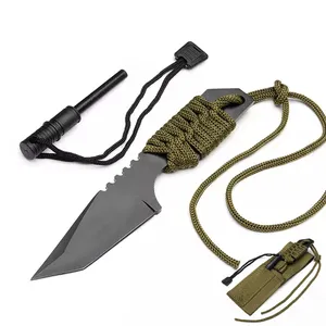 6.9 inç küçük açık kamp bıçağı tam Tang 420 paslanmaz çelik sabit bıçak vahşi hayatta kalma bıçağı