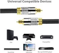 Câble audio optique Toslink en fibre optique, câble audio optique pour barre de son avec connecteurs dorés