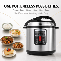 Cuisinière à pression électrique 6L pour la maison, en acier inoxydable, multi-cuiseur numérique avec programmes de cuisson automatiques