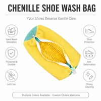 Sac de lavage pour chaussures en microfibre, nettoyage en profondeur pour les baskets, lavage en machine 360 °   Nettoyant pour chaussures en chenille à séchage rapide Protection