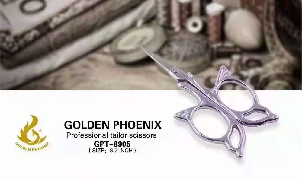 3.7 inch ZINC ALLOY handle craft scissors household small yarn scissors mini scissors 1.5MM 2CR13 butterfly