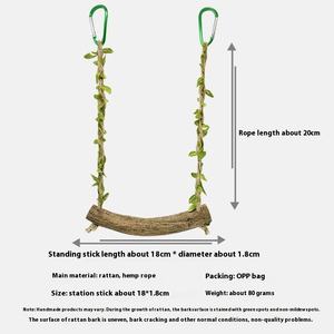 Küçük çevre dostu Rattan ahşap kafes papağan salıncak <span class=keywords><strong>stand</strong></span>ı inci kuş tırmanma yüzük Pet oyna peyzaj süslemeleri kuş oyuncakları - Product Image 2