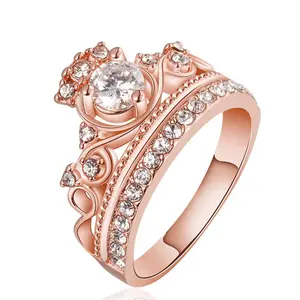 Новое поступление, классическое роскошное уникальное изящное Королевское кольцо в греческом стиле с короной и драгоценными камнями для женщин