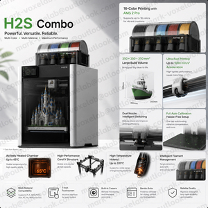 Imprimante 3D Combo H2S Global Bamboo Lab, Vitesse Rapide, Nivellement Automatique, CoreXY, Écran Tactile, AMS 1.75mm, <span class=keywords><strong>Prix</strong></span> de Gros - Product Image 3