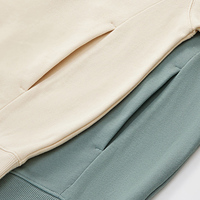 Col montant taille américaine personnalisé blanc 330 GSM survêtement de jogging 100% coton français éponge fermeture éclair Streetwear survêtements ensembles unisexe