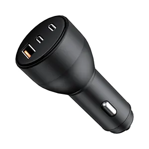 New Fast PD 100W GAN usb C car charger adapter with 2 type c and 1 usb port for mobile phone