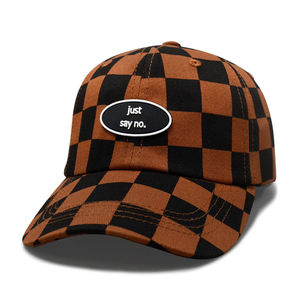 Gorra de Béisbol con Diseño de Tablero de Ajedrez, Ajustable, de Algodón Transpirable, de 6 Paneles, con Cierre a Presión, Unisex, para Uso Diario Informal - Product Image 6
