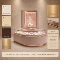 Vitrine de présentation de bijoux en verre rond sur mesure, design de luxe pour les magasins de détail et les grossistes