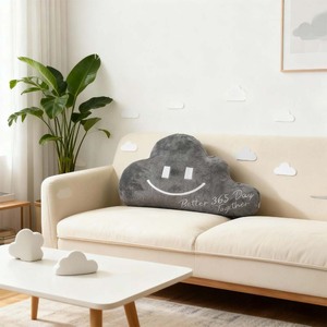 Mới đến siêu mềm flannel tay cảm giác Nụ cười thêu đám mây sang trọng màu xám gối thoải mái đệm trang trí nhà gối - Product Image 4