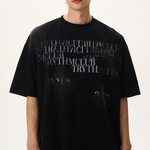 เสื้อยืดฮิปฮอปทรงโอเวอร์ไซส์ สไตล์แบรนด์ดัง พิมพ์ลายดิจิตอล 3 มิติ ผ้าฝ้ายถัก 100% ทรงบ็อกซี่ น้ำหนัก 200 กรัม ระบายอากาศได้ดี สำหรับผู้ชาย - Product Image 4