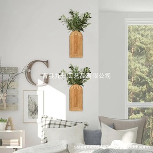 Wooden <b>Wall</b> <b>Mounted</b> Dried Flower Rack Irregular Shape Bohemian Style Indoor Plant Decoration <b>Shelf</b> For Home Decor - Product Image 3