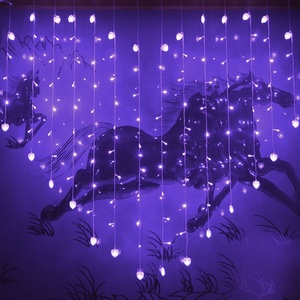 Rosa alta calidad 2025 gran oferta Cable de goma IP67 cortina colgante ganchos centelleantes decoración al aire libre Feliz árbol de Navidad luces - Product Image 6