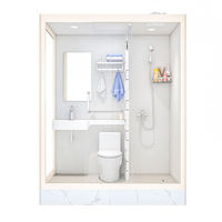 Module de salle de bain haut de gamme en fibre de verre SMC, personnalisé, complet, autonome, léger, à déploiement rapide et au plan de configuration efficace