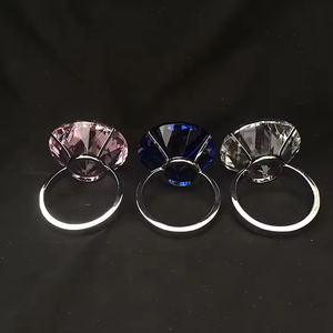 MH-CJ060 Servietten ring Kristallglas Dekoration mit Silber oder Gold Metall Diamant Servietten ring Hochzeit - Product Image 4