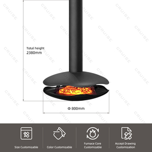 CRUISE monté au plafond sans fumée respectueux de l'environnement chauffage à l'éthanol cheminée suspendue 600mm cheminée au bioéthanol suspendue - Product Image 4