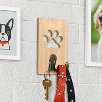 Support de laisse pour chien avec empreinte de patte, pour collier et laisse, décoration murale pour entrée, production artisanale, personnalisable