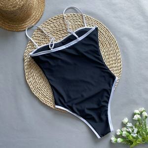 Maillot <span class=keywords><strong>de</strong></span> <span class=keywords><strong>bain</strong></span> une pièce à volants push-up, nouveau design. Bikini une pièce simple noir blanc rouge <span class=keywords><strong>de</strong></span> luxe - Product Image 5