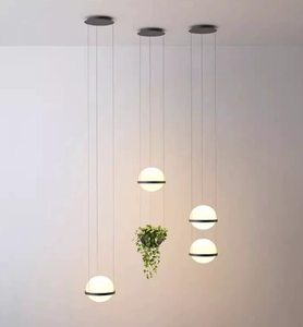 Lustre de restaurant moderne nordique rétro à plante verte, lampe de bar design à tête unique pour table à manger de café, style <span class=keywords><strong>Bauhaus</strong></span> long - Product Image 6
