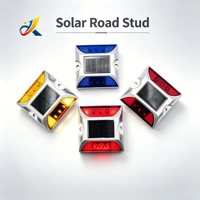 Borne lumineuse solaire LED pour route, double face, 6 LED, design lumineux, robuste, résistante à la pression, pour la sécurité routière extérieure