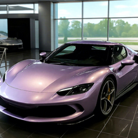 Film de covering automobile PET auto-réparant, effet diamant or violet fluide, élégant, 5FTx55FT, avec effet de défilement, autocollants pour voiture 5ftx55ft