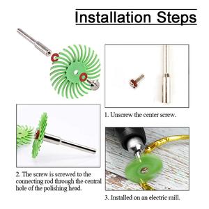 PEXMIENTAS 25mm Mini spazzole per lucidatura di gioielli in metallo per legno strumenti rotanti per orafo disco con setole radiali - Product Image 2