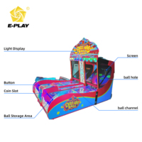 Máquina de Lanzamiento de Bolas Locas para Centros Comerciales, Juego de Arcade Personalizable con Monedas, para 2 Jugadores, con Sensor de Movimiento y Luces Intermitentes