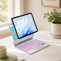 Huawei MatePad Air Manyetik Emişli Klavye, Dokunmatik Yüzeyli RGB 7 Renkli Arkadan Aydınlatmalı Sihirli Klavye