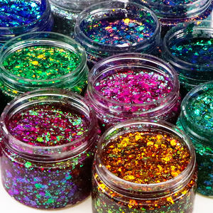 GP logo pribadi Duo krom holografik Chunky <span class=keywords><strong>Glitter</strong></span> Gel tahan air Multi Warna kosmetik Tubuh <span class=keywords><strong>Glitter</strong></span> krim untuk Makeup - Product Image 3