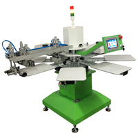 Impresora de Serigrafía Neumática Automática Sencilla 1 Color 8 Estaciones con 2 Secadores Flash para Telas y Camisetas