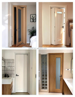 WEKIS Porte coulissante en acier et bois pour cuisine, chambre et extérieur, avec rail dissimulé, fermeture douce, insonorisée, anti-poussière, anti-insectes, avec amortisseur à vis