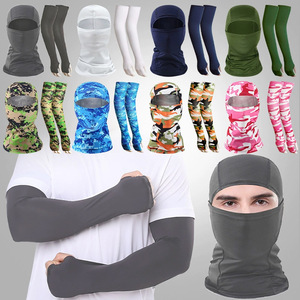 Manchons de protection solaire en soie glacée pour le cyclisme, masque facial anti-UV, équipement de sport d'été unisexe - Product Image 1