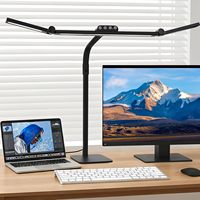 Lampe de bureau LED à col de cygne réglable de 28,2 pouces avec base, lampe d'architecte à intensité variable et protectrice des yeux pour le bureau et l'étude