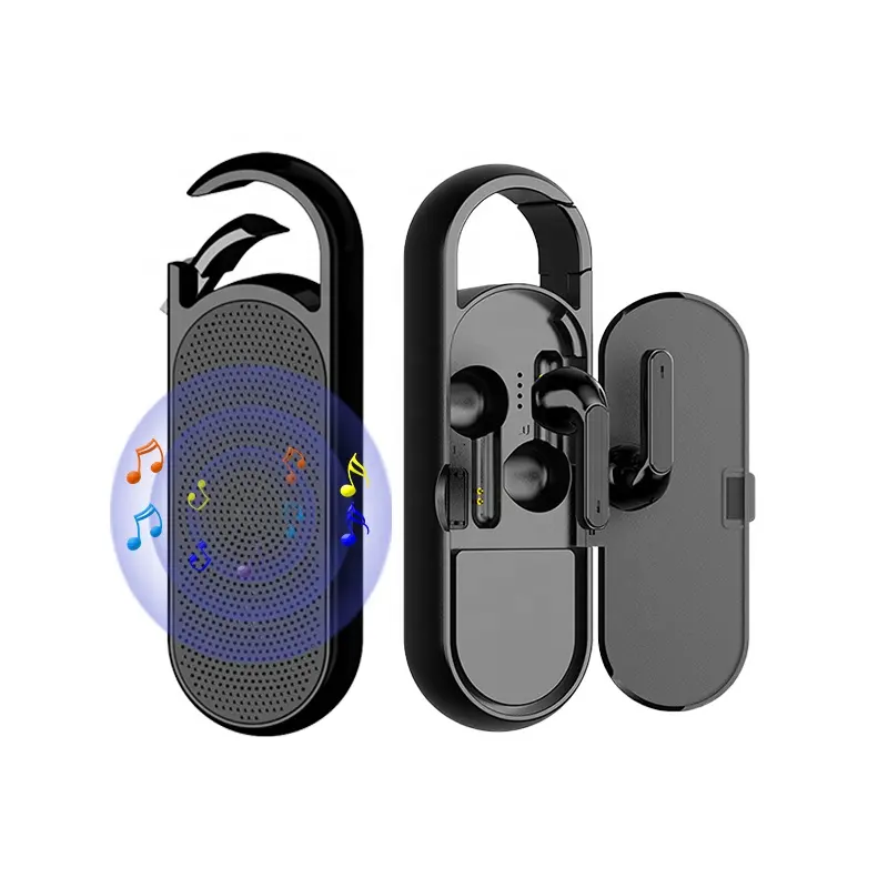 2 in 1 kleine mobile Musik DJ laute Stereo-Bluetooth-Ohrhörer und Lautsprecher box Mini Outdoor Wireless tragbare Bluetooth-Lautsprecher