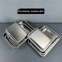 Yolecen Verdickte rechteckige Edelstahl platte für Restaurant küche Dämpfender Reis BBQ Food Tray Flache Backformen