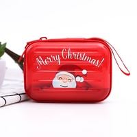 Porte-monnaie carré créatif en fer blanc, mini sac portable à fermeture éclair pour écouteurs et clés, modèle Linye, couleur personnalisable, thème Noël