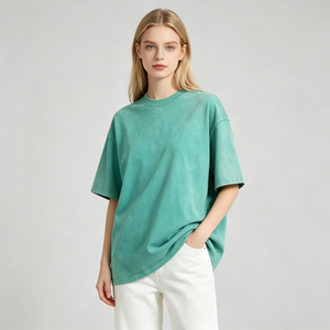 Camiseta Oversize de Algodón 100% con Lavado Ácido para Hombre, al por Mayor, con Logo Personalizado, Hombro Caído, Duradera, de Larga Duración, Camiseta Lisa a Granel - Product Image 1