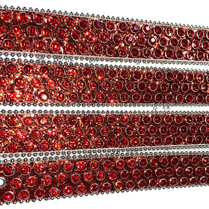 Ultima <span class=keywords><strong>Cintura</strong></span> <span class=keywords><strong>Rossa</strong></span> Lucida con Strass per Donne e Uomini Realizzata in Pelle - Product Image 5